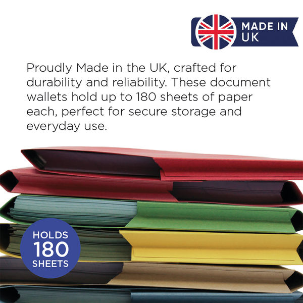 Exacompta Guildhall Document Wallet Foolscap Blue (Pack of 50) GDW1-BLU