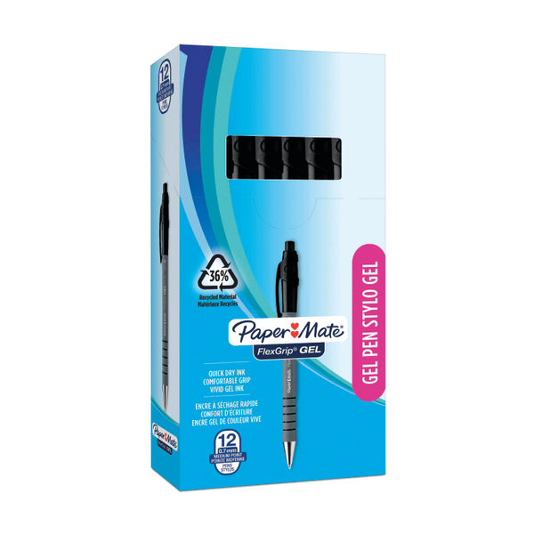 PaperMate FlexGrip Gel Pens Black (Pack of 12) 2108217