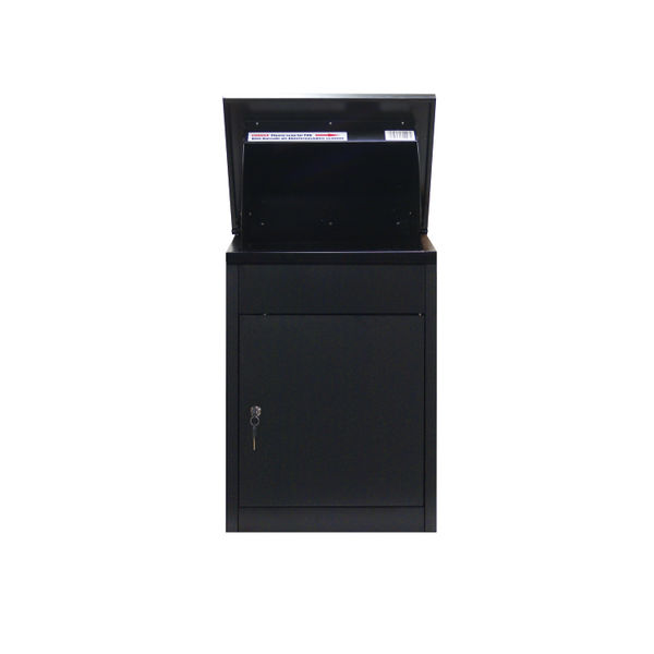 Phoenix Top Loading Parcel Box with Key Lock Black PB0581BK