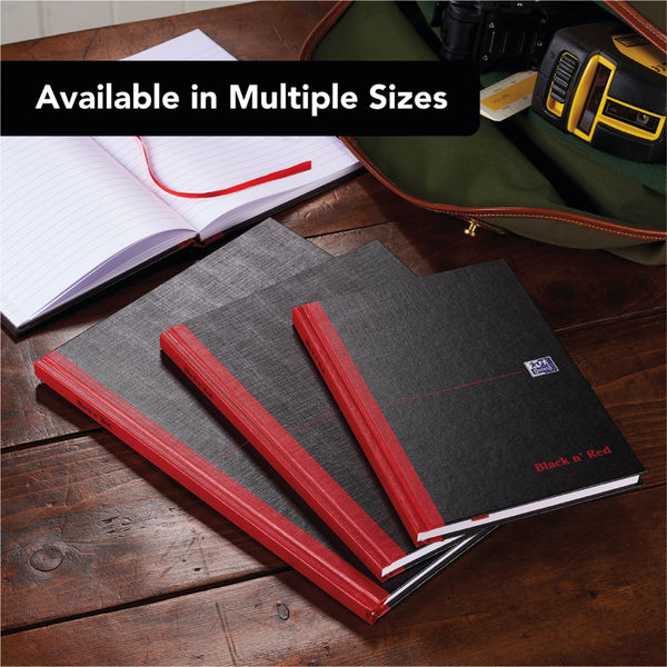 Black n' Red Casebound Ruled Hardback Notebook A4 (Pack of 5) 100080446