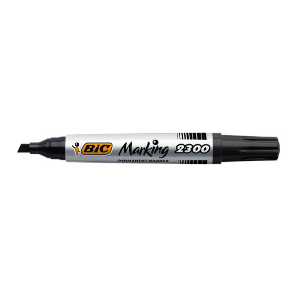 Bic 2300 Permanent Marker Chisel Tip Black (Pack of 12) 820926