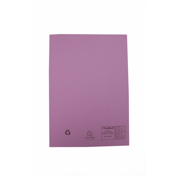 Guildhall Square Cut Folder Mediumweight Foolscap Mauve (Pack of 100) FS250-MVEZ