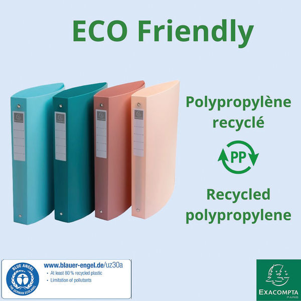 Exacompta Skandi Semi Rigid Recycled Polypropylene Ring Binder Assorted (Pack of 4) 54470E