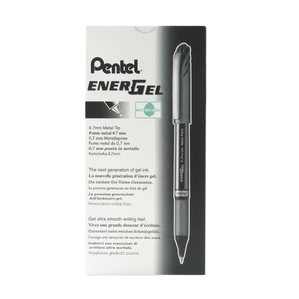 Pentel Energel Metal Tip Liquid Gel Rollerball Black | BL27-A