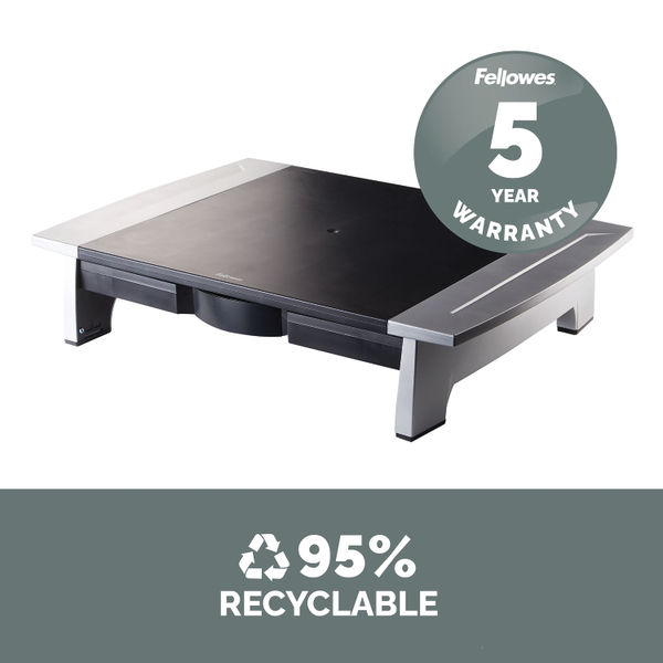 Fellowes Office Suites Standard Monitor Riser Black/Silver 8031101
