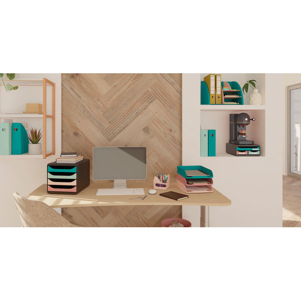 Exacompta Skandi Recycled Plastic Letter Trays Assorted (Pack of 4) 111606SETD