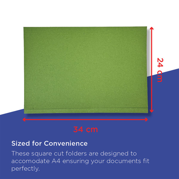 Exacompta Guildhall Square Cut Folder 315gsm Foolscap Green (Pack of 100) FS315-GRNZ