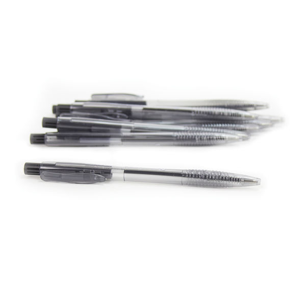 5 Star Office Retractable Ball Pen Medium 1.0mm Tip 0.7mm Line Black (Pack of 20)