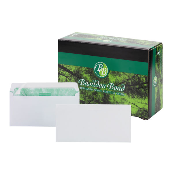 Basildon Bond DL White Press Seal Watermark Envelopes [500 Pack] C80116