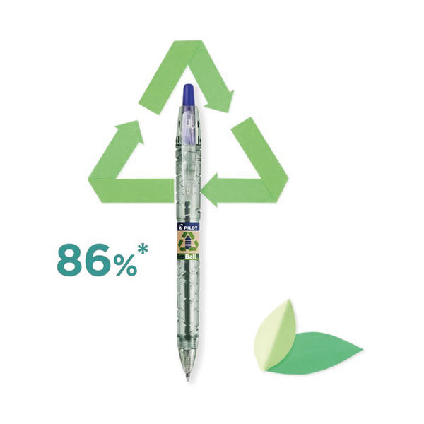 Pilot B2P Ecoball Greenpack Ballpoint Pen/Refill 10 Pen 10 Refill Blue (Pack of 20) 3131910586579