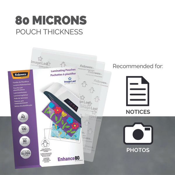 Fellowes A3 Laminating Pouch 160 Micron (Pack of 100) 5306207