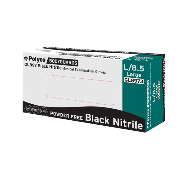 Handsafe Speciality Nitrile Gloves Large Black (Pack of 100) GL897 - L