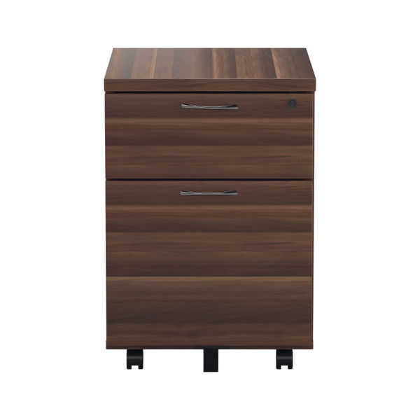 Jemini 2 Drawer Mobile Pedestal 404x500x595mm Walnut KF78942