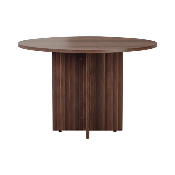 Jemini Round Meeting Table 1100x1100x730mm Walnut KF78960