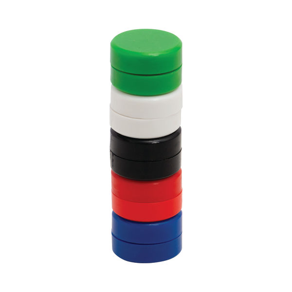 Q-Connect Round Magnet 25mm Assorted (Pack of 10) KF02643