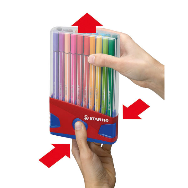 Premium Felt Tip Pen - STABILO Pen 68 Wallet of 12 Assorted Colours