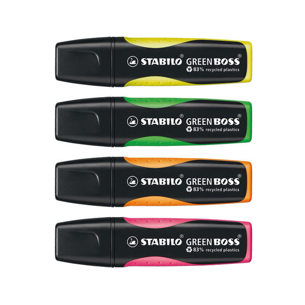 Stabilo Green Boss Highlighter Assorted (Pack of 4) 6070/4