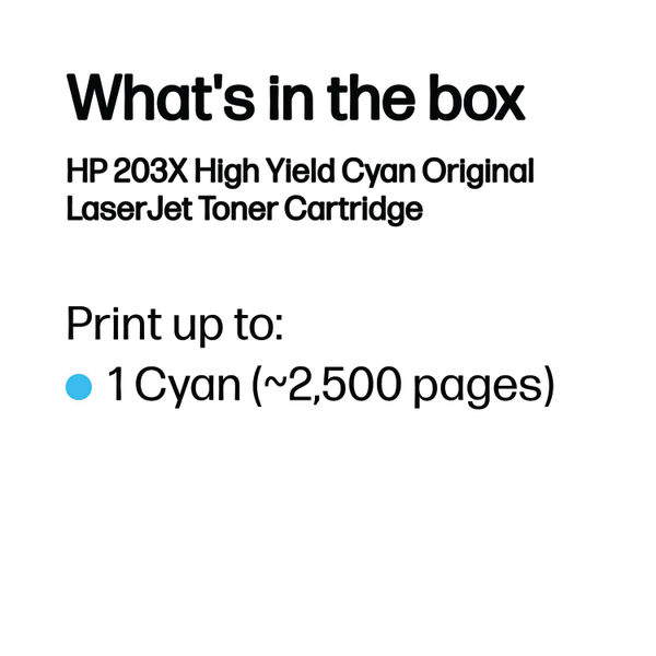 HP 203X Original LaserJet Toner Cartridge High Yield Cyan CF541X