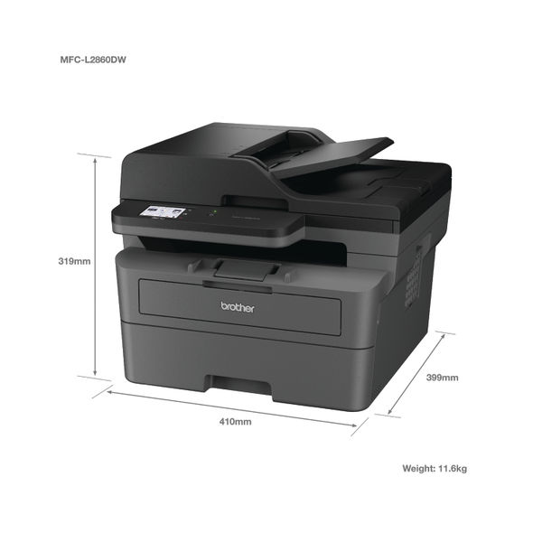 Brother MFC-L2860DW All-In-One Mono Laser Printer MFCL2860DWZU1