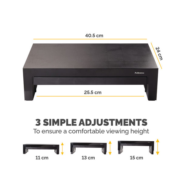 Fellowes Designer Suites Monitor Riser Black 8038101