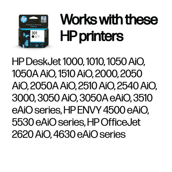 HP 301 Original Ink Cartridge 3-ml Black CH561EE