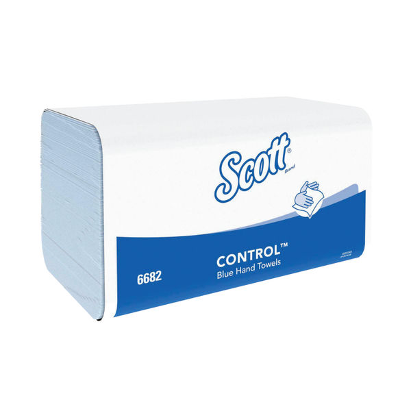 Scott Control Interfold V Fold Paper Hand Towels 1 Ply 240 Sheets Blue (Pack of