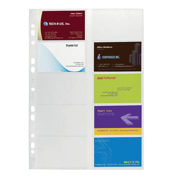 Durable Business Card Album Refill Pockets 2389