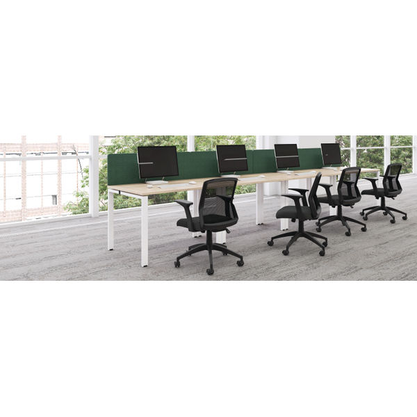 Jemini 2 Person Extension Bench Desk 1400x1600x730mm White/White KF808992