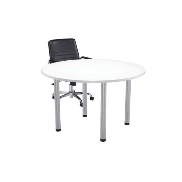 Jemini Circular Meeting Table 1200x1200x730mm White KF840188