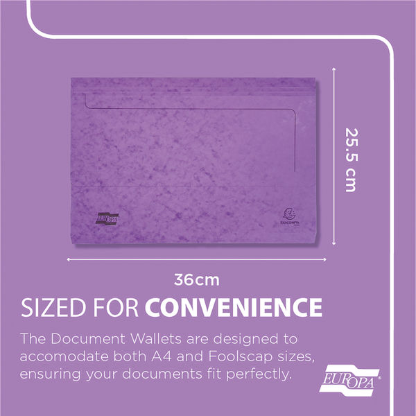 Exacompta Europa Pocket Wallet Foolscap Assorted A (Pack of 25) 4790