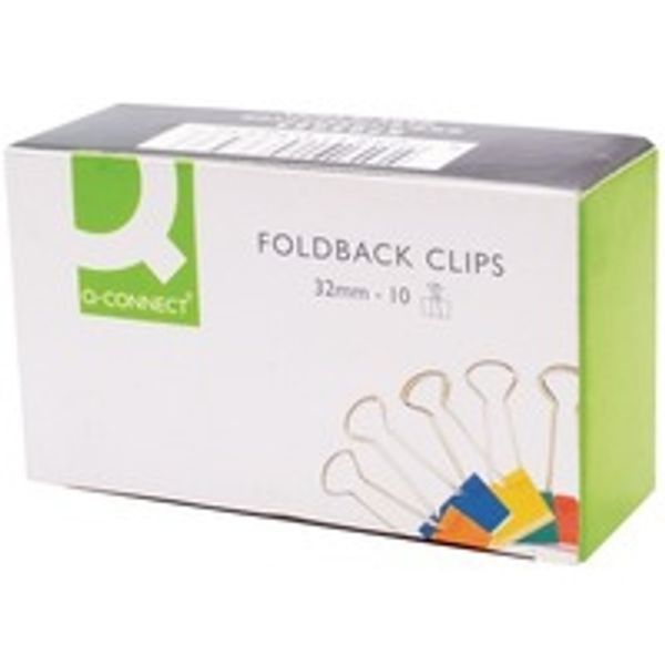 Q-Connect Foldback Clip 32mm Assorted (Pack of 10) KF03653