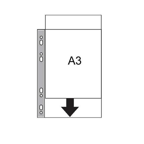 Esselte Pocket Portrait Top Opening Embossed A3 Clear (Pack of 10) 47181