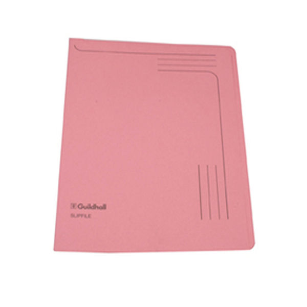 Exacompta Guildhall Slipfile Manilla 230gsm Pink (Pack of 50) 4604Z