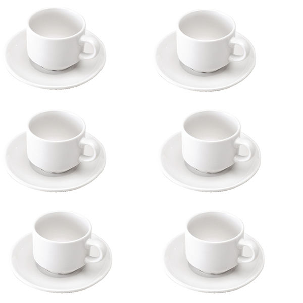 White Cup and Saucer (6 Pack) 305091