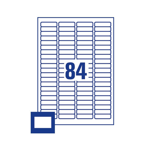 Avery Mini Laser Labels 46mmx11 11mm 84 Per Sheet White 2100 Pack 
