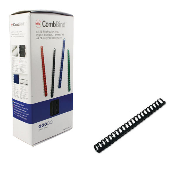 GBC CombBind A4 12mm Binding Combs Black (Pack of 100) 4028177