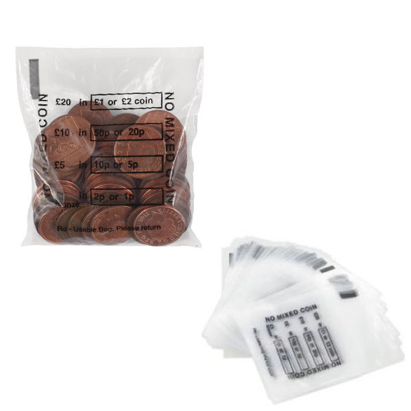 Cash Denominated Coin Bags, Pack of 5000 - BEVORBS0001
