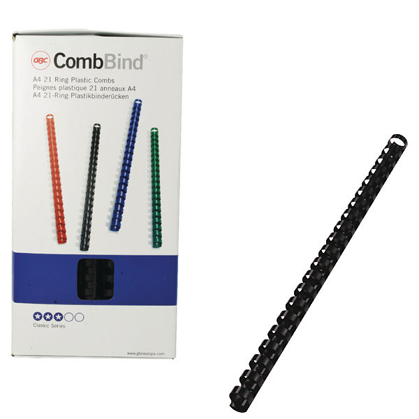 GBC CombBind A4 14mm Binding Combs Black (Pack of 100) 4028178