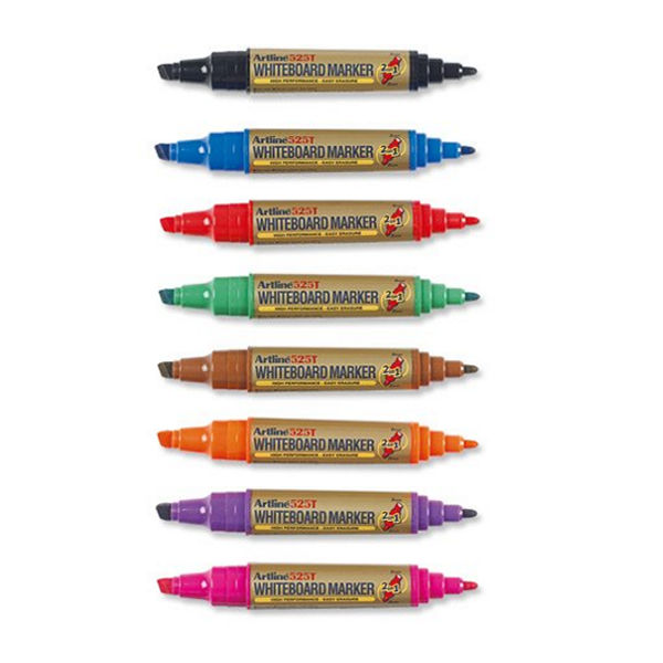 Artline Assorted 2-in-1 Whiteboard Markers, Pack of 8