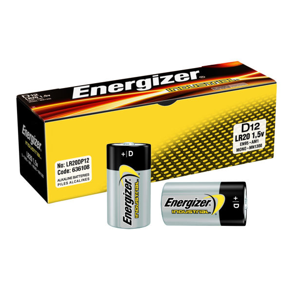 Energizer Size D Industrial Batteries (12 Pack) 636108