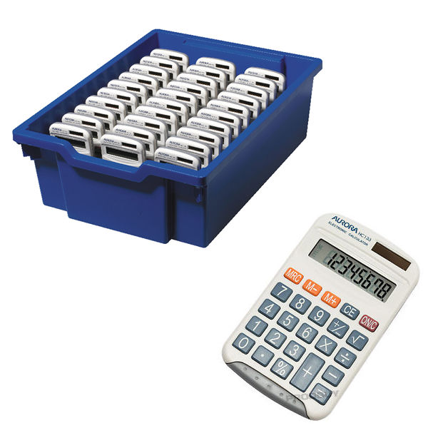 Aurora HC133 White Pocket Calculators (Pack of 30) - CK30