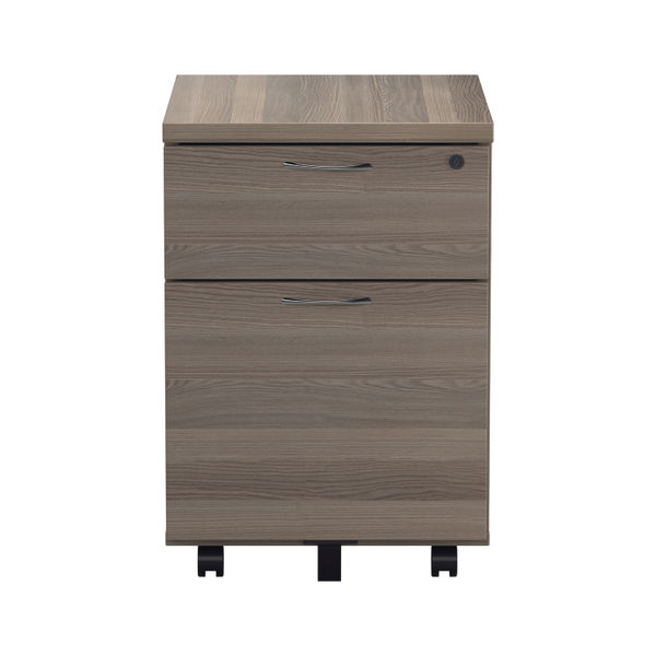 Jemini 2 Drawer Mobile Pedestal 404x500x595mm Grey Oak KF78943