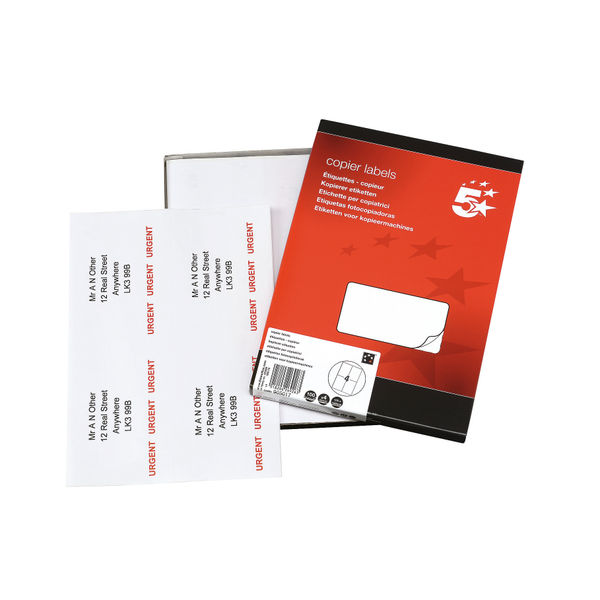 5 Star Office Multipurpose Labels Laser Copier Inkjet 105x148.5mm White (Pack of 400)