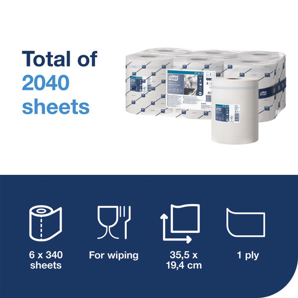 Tork Reflex M4 Centrefeed Wiping Paper 1-Ply 114m (Pack of 6) 473412