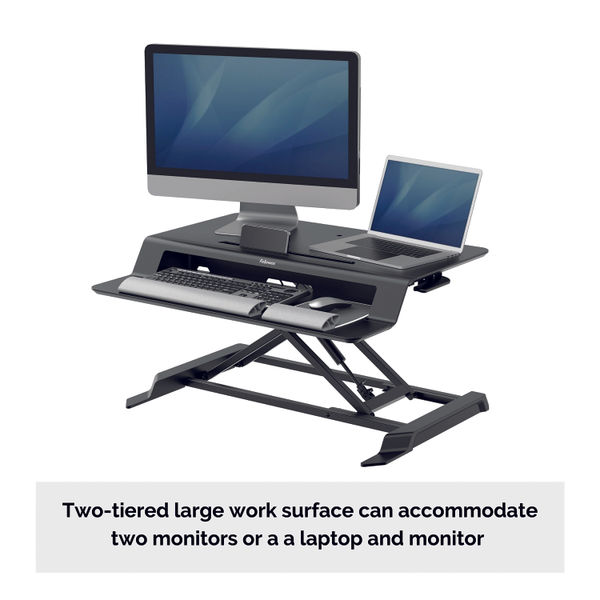 Fellowes Lotus LT Sit-Stand Workstation Black 8215001