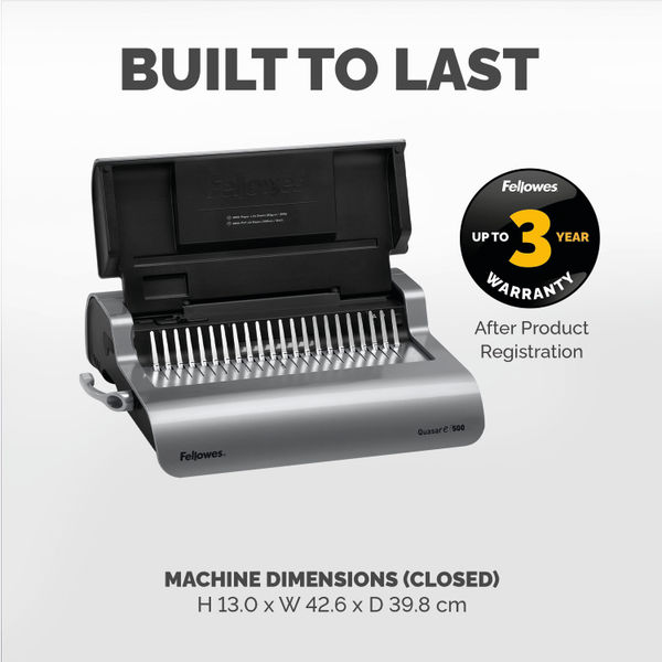 Fellowes Quasar-E 500 Electric Comb Binding Machine 5620901