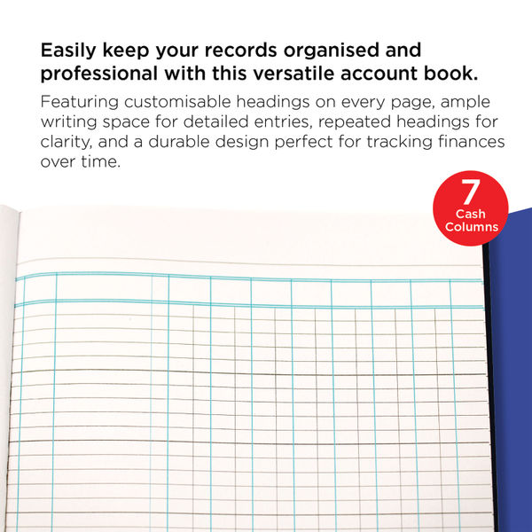 Exacompta Guildhall Account Book 80 Pages 7 Cash Columns 31/7 1019