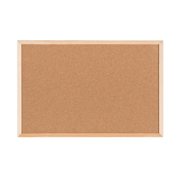 Bi-Office Double-Sided Board Cork Red Felt Pine Frame 60x40cm FB0310010