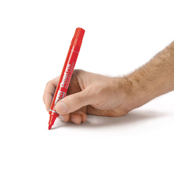 Pentel N50 Bullet Tip Red Permanent Marker Pens, Pack of 12 - N50-B