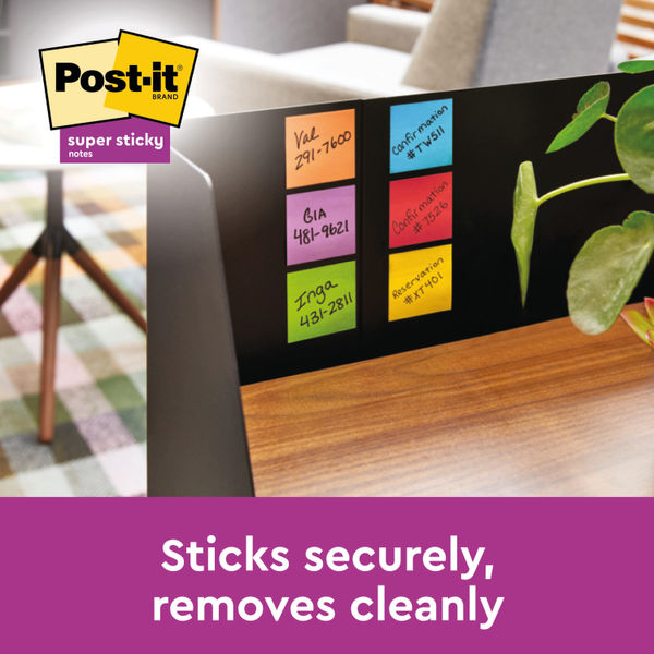 Post-it 76 x 127mm Rio Super Sticky Notes, Pack of 6 | 655-6SS-RIO-EU